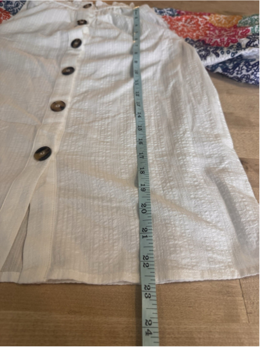THML White Blouse with Colorful Puff Sleeves Cotton Size Small - Picture 7 of 8